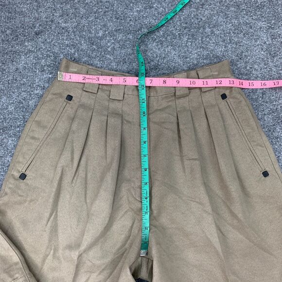Jamie Sadock Golf Short Womens 8 Brown Faux Suede Pleated Front Retro High Waist - Picture 5 of 10